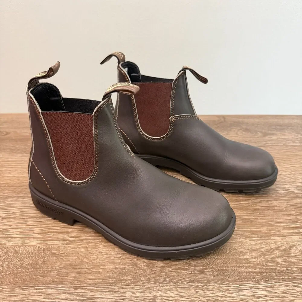 Blundstone 500 Chelsea Boots Stout Brown Leather AU 7.5 US 8.5 Men 10 Womens